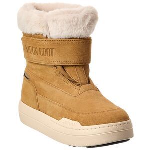 Moon Boot® Jr Park Strap Suede Boot, Brown
